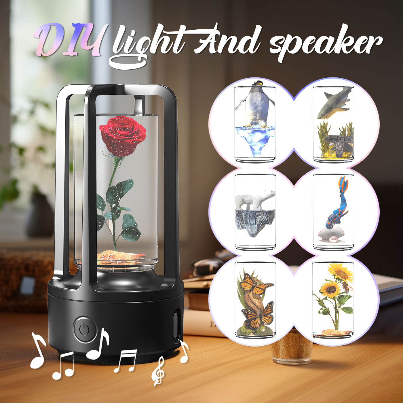 No Accessories 2 In 1 DIY Audio Crystal Light