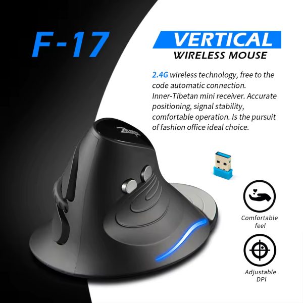ZELOTES F-17 Vertical Gaming Mouse - Image 4