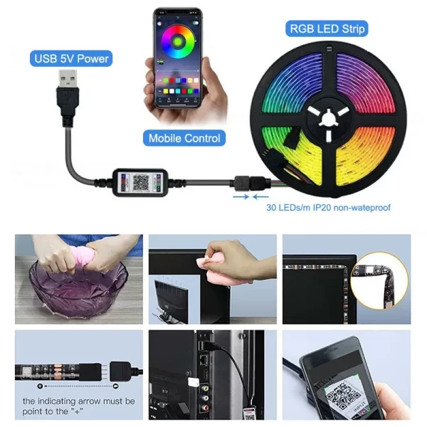 5050 RGB LED Strip Light - Image 2