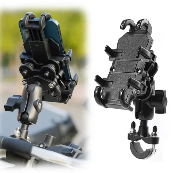 Motorcycle Phone Holder Aluminum Handlebar Shock