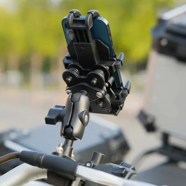 Motorcycle Phone Holder Aluminum Handlebar Shock - Image 5