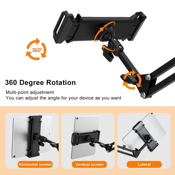 360° Rotating Long Arm Phone Tablet Holder Lazy - Image 3