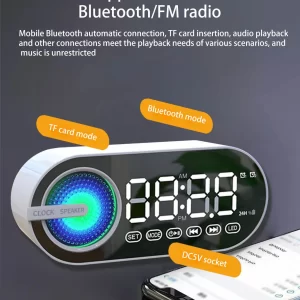Wireless Bluetooth speaker, mini design with multiple functions as a clock, outdoor version subwoofer is powerful