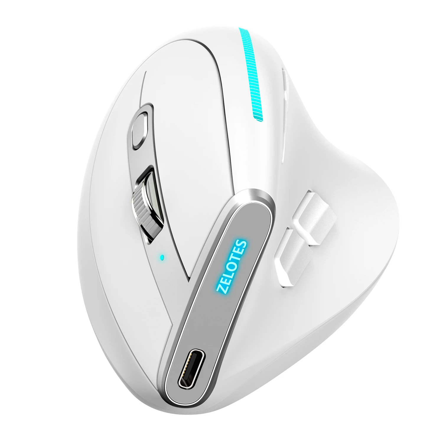 ZELOTES F-36 Wireless vertical 2.4G Bluetooth mouse full color light 8 key programming five DPI game mouse built-in 730mah lithi