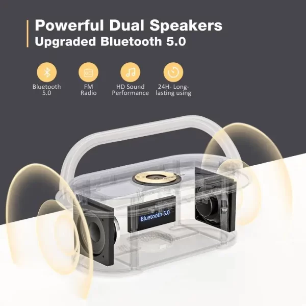 Wireless Fast Charge Digital Alarm Clock Bluetooth Speaker Snooze LED Display Bedroom Light Wireless Speaker Charging Stationr - Image 2