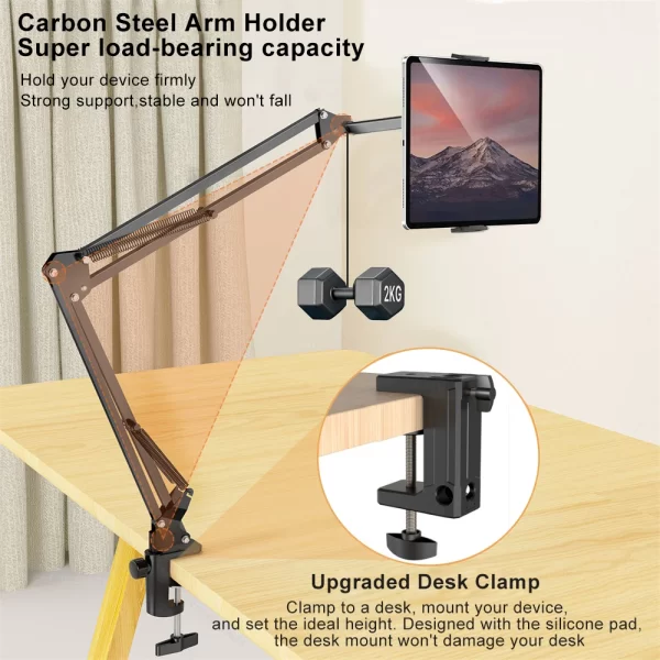360° Rotating Long Arm Phone Tablet Holder Lazy - Image 2