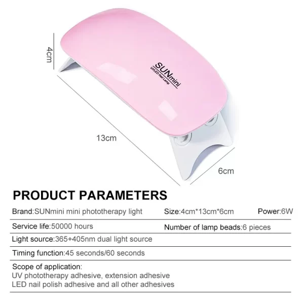 6W Mini Nail Dryer Machine Portable 6 LED - Image 6