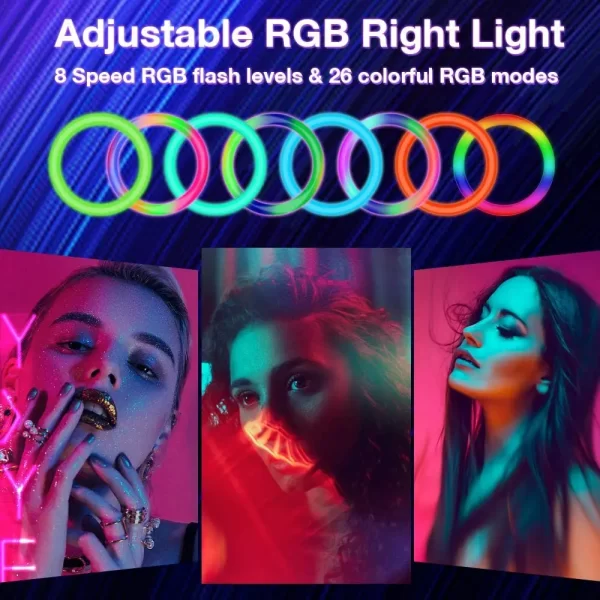 RGB Ring Light Lamp Ring Round With Remote Control - Image 2